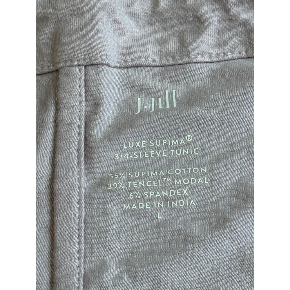 EUC Womens J Jill Luxe supima 3/4 sleeve tunic top muted pink‎ stretch size L - Picture 3 of 6